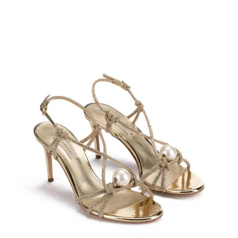 Дамски златни сандали Casadei — снимка 5