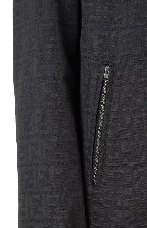 FF Zucca Jacquard Nylon Blouson in Black — снимка 2