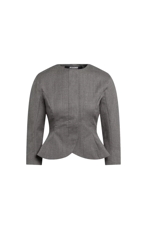 The Palmier Wool Jacket in Dark Brown