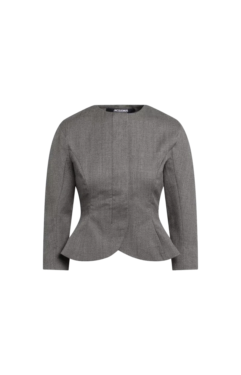 The Palmier Wool Jacket in Dark Brown