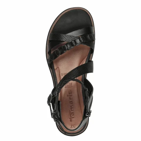 Дамски Равни Сандали TAMARIS – 1-28210-44-001 BLACK — снимка 5