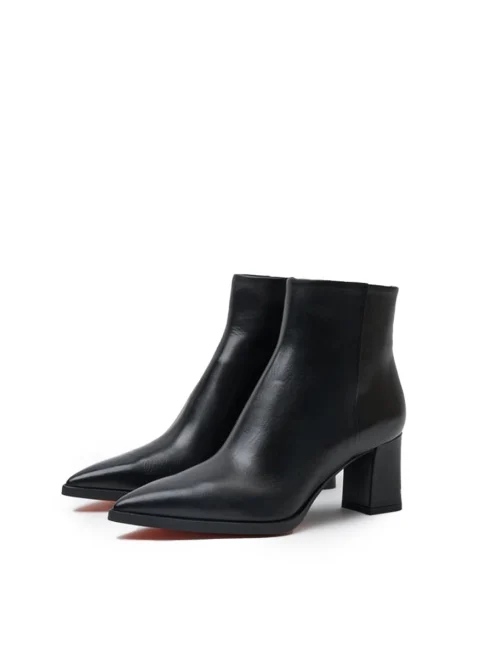 Боти от естествена кожа с ток Santoni — снимка 2