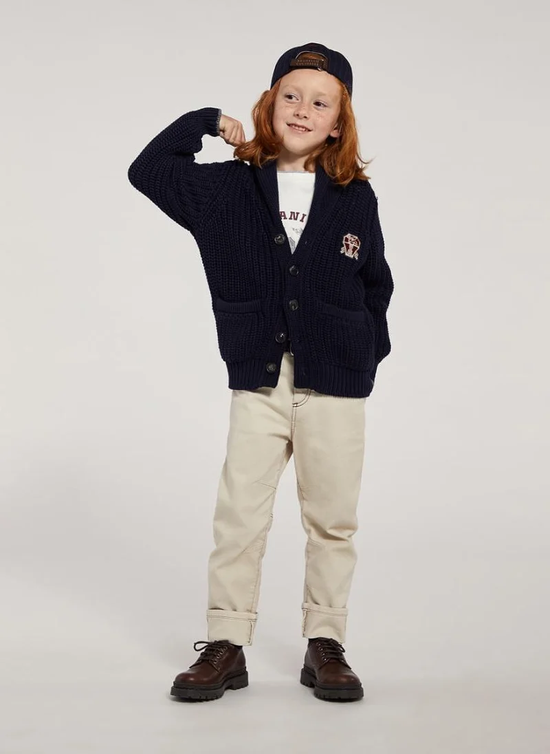 Деним с контрастни детайли Brunello Cucinelli Kids 6 — снимка 5