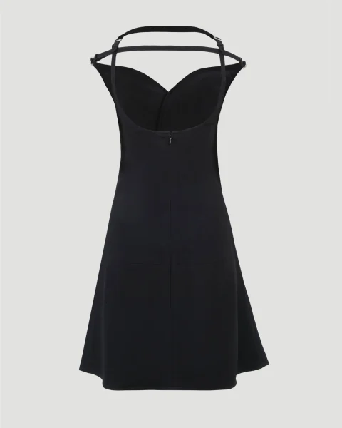 Ellipse Crepe Bustier Mini Dress — снимка 2