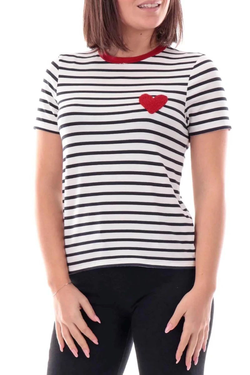 T-Shirt Onlheart Life S/S 15318959 11-4201 TCX cloud dancer/night sky/red heart — снимка 2
