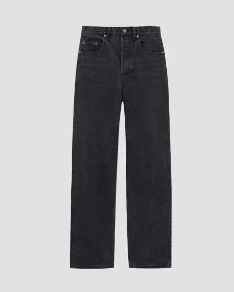 Carrot-Fit Jeans in Used Paris Black Denim