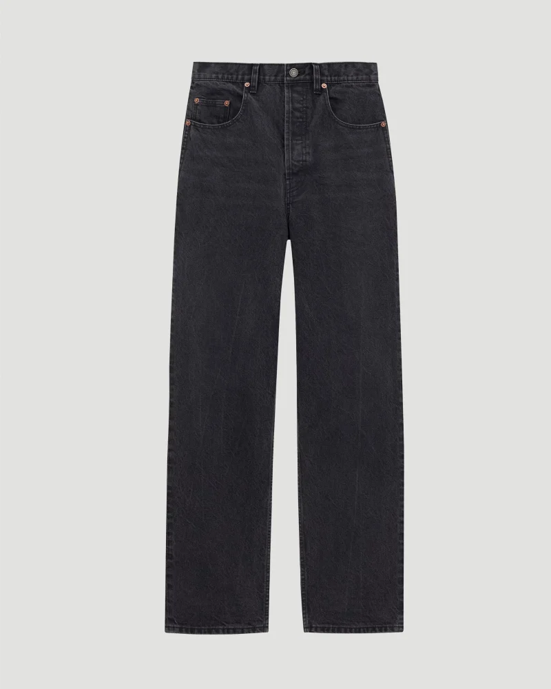 Carrot-Fit Jeans in Used Paris Black Denim