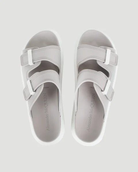 Oversized Hybrid Sandals in Grey and White — снимка 3