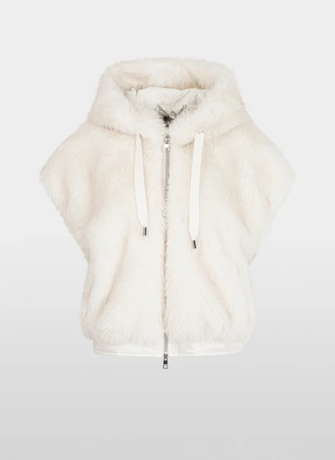 Елек от еко кожа с косъм Marc Cain Additions — снимка 8