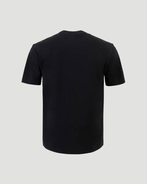 T-Shirt in Black Cotton with Givenchy Paris Gros Grain — снимка 3