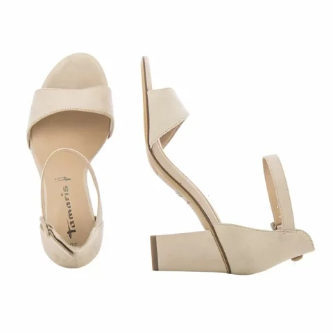 Дамски Сандали На Ток TAMARIS – 1-1-28396-20 233 NUDE SUEDE — снимка 5