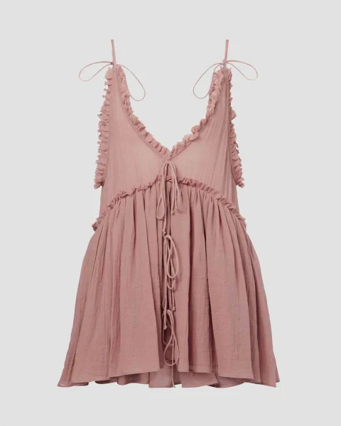 Ruffled Cotton Gauze Minidress