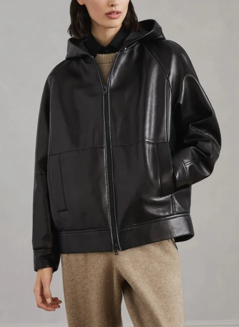 Кожено яке с монили Brunello Cucinelli — снимка 2