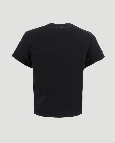 Crystal Hotfix Star Jersey Tee in Black — снимка 3
