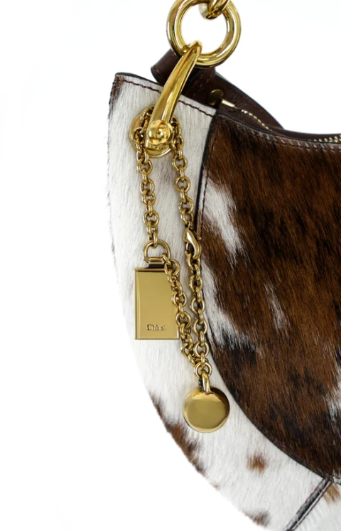 Leather and Calf Hair Top-Handle Bag — снимка 2