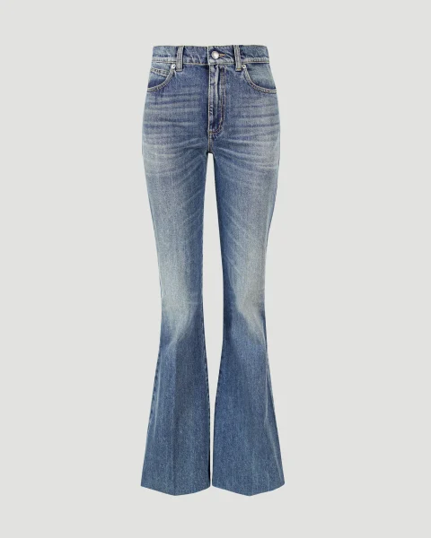 Flared Jeans in Indigo Denim
