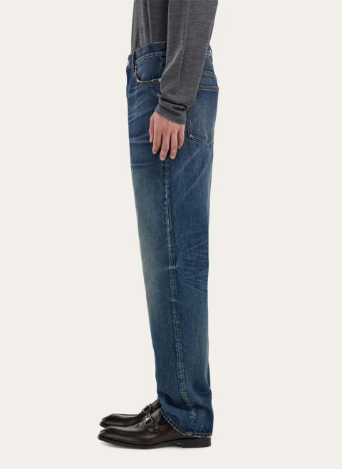 Деним 'Straight leg' Ferragamo — снимка 4