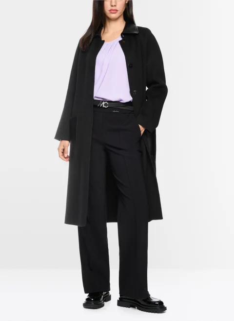 Палто от вълна с кожени детайли Marc Cain Collections — снимка 6