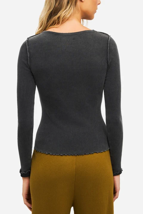 Блуза Slimfit-Reverse Seams DLWL000062 vintage black — снимка 2
