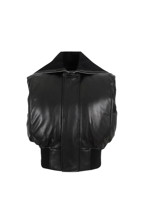 Leather Vest in Black