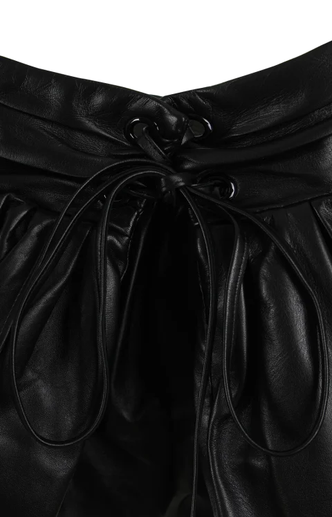 Peplum Belt in Black Leather — снимка 3