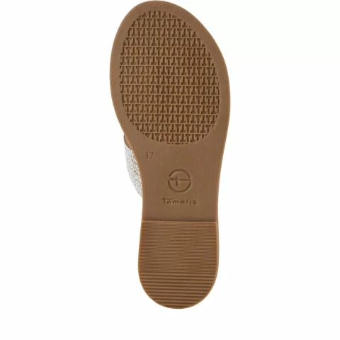 Дамски Равни Чехли TAMARIS – 1-27113-42-919 SILVER GLAM — снимка 6