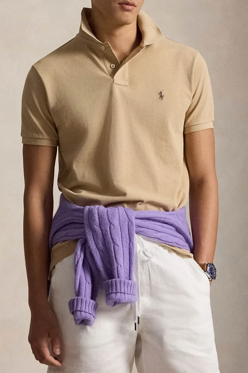 Polo Basic Mesh-Ssl-Knt 710680784532 200 brown — снимка 2