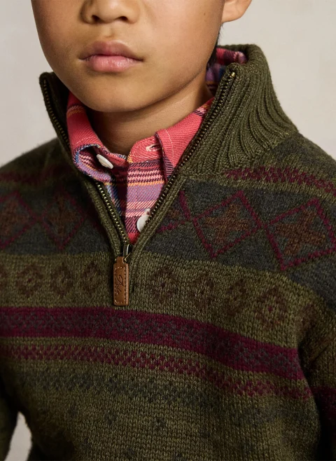 Пуловер с вълна и кашмир 'Fair Isle' Ralph Lauren Kids 6-14 — снимка 3