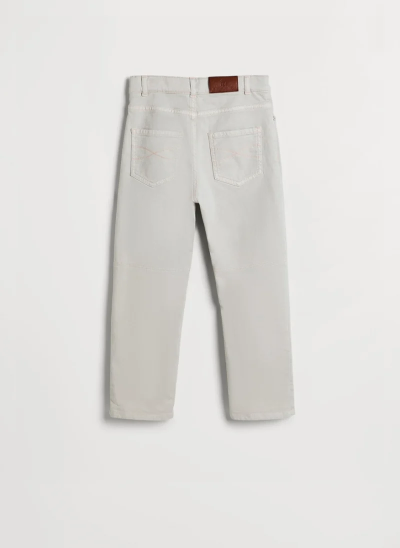 Деним с контрастни детайли Brunello Cucinelli Kids 6 — снимка 7