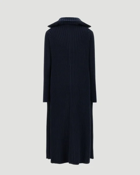 Ribbed Cardigan in Navy — снимка 2