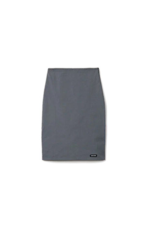 Stretch Poplin Skirt in Iron Grey