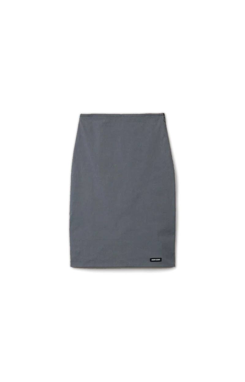 Stretch Poplin Skirt in Iron Grey