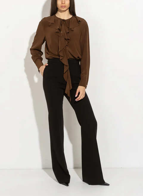 Блуза от копринен креп Max Mara Studio Mstepica — снимка 2
