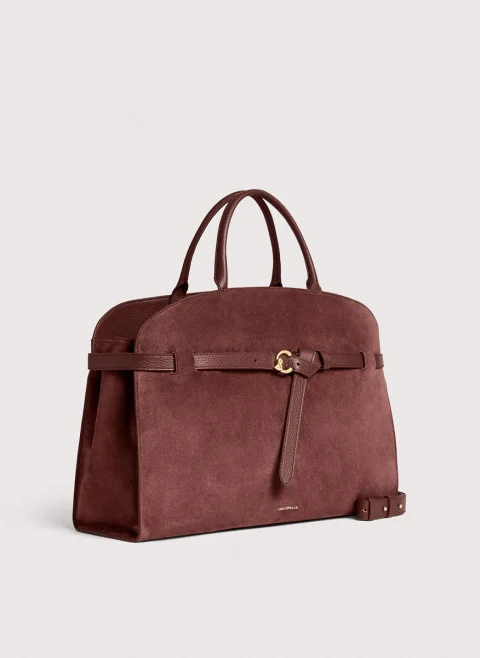 Велурена чанта Coccinelle Sabine Large Berry — снимка 2