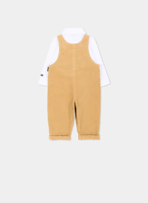 Сет с гащеризон от рипсено кадифе Moschino Kids — снимка 3