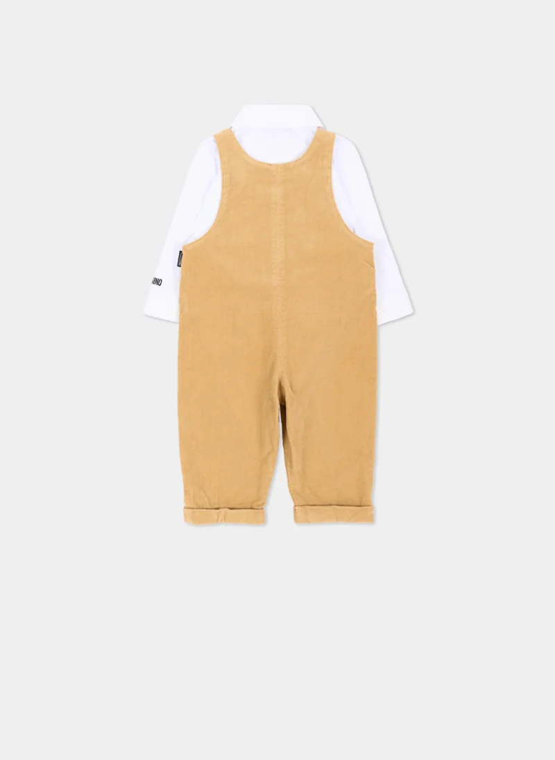 Сет с гащеризон от рипсено кадифе Moschino Kids — снимка 3