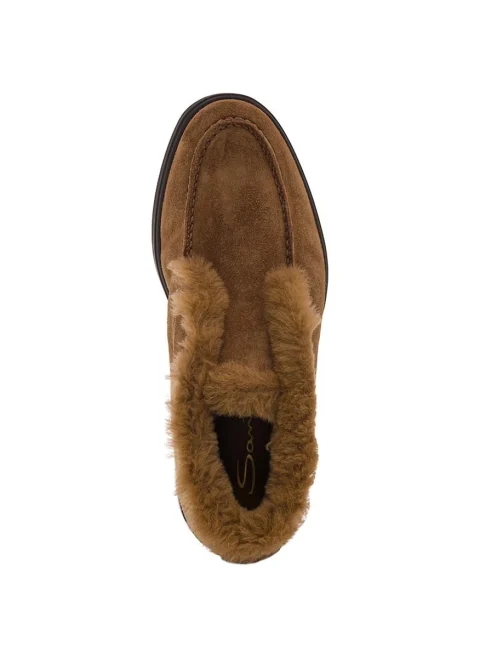 Велурени боти с мека подплата Santoni — снимка 4