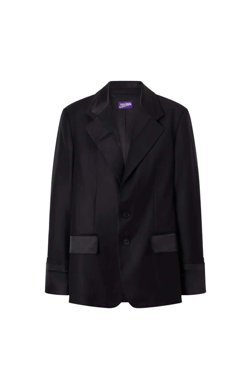 Exposed Lining Blazer in Black
