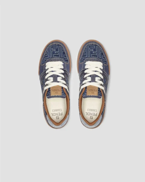 Fendi Match Sneakers in Blue FF Jacquard — снимка 4