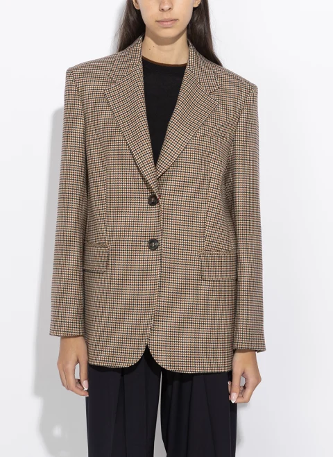 Сако от 100% фина вълна 'Houndstooth' Max Mara Studio Mstsalice — снимка 4