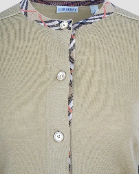 Wool Cardigan in Flax — снимка 3