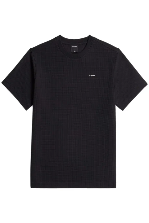 T-Shirt True Regular Structured D28609-E383-6484 dk black