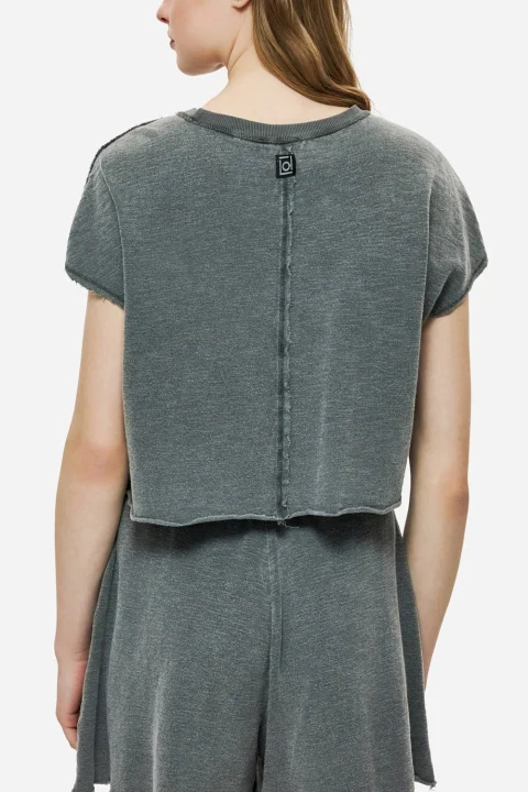 T-Shirt Relaxed Raw Cut DLWT000148 vintage grey — снимка 2