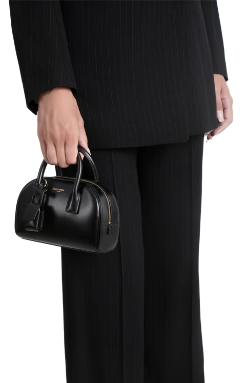 Sac De Jour Boston Mini Bag in Box Leather in Black — снимка 2