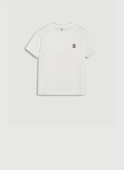 Тишърт с бродерия Brunello Cucinelli Kids 12 — снимка 4