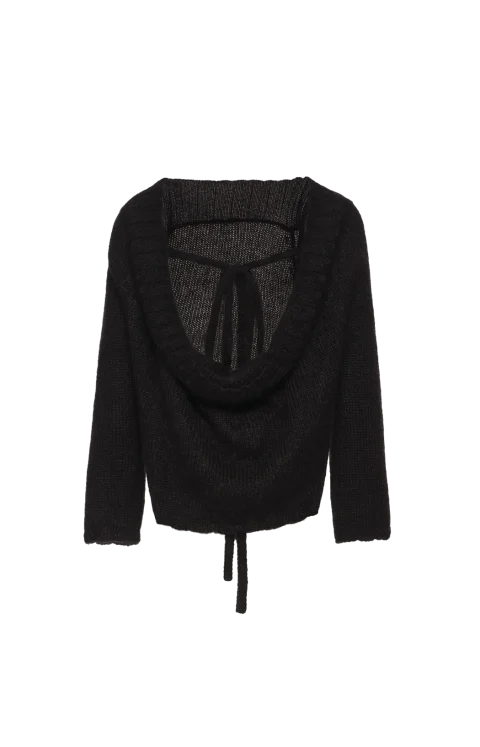 Open-Back Mohair Blend Sweater in Black — снимка 2