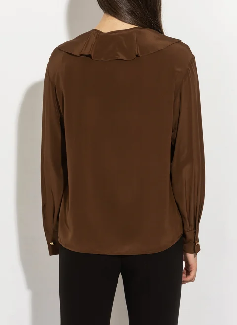 Блуза от копринен креп Max Mara Studio Mstepica — снимка 3