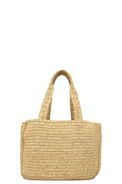 Чанта Bold Ck Raffia Medium Tote LV04F3447G 0EI natural raffia — снимка 2