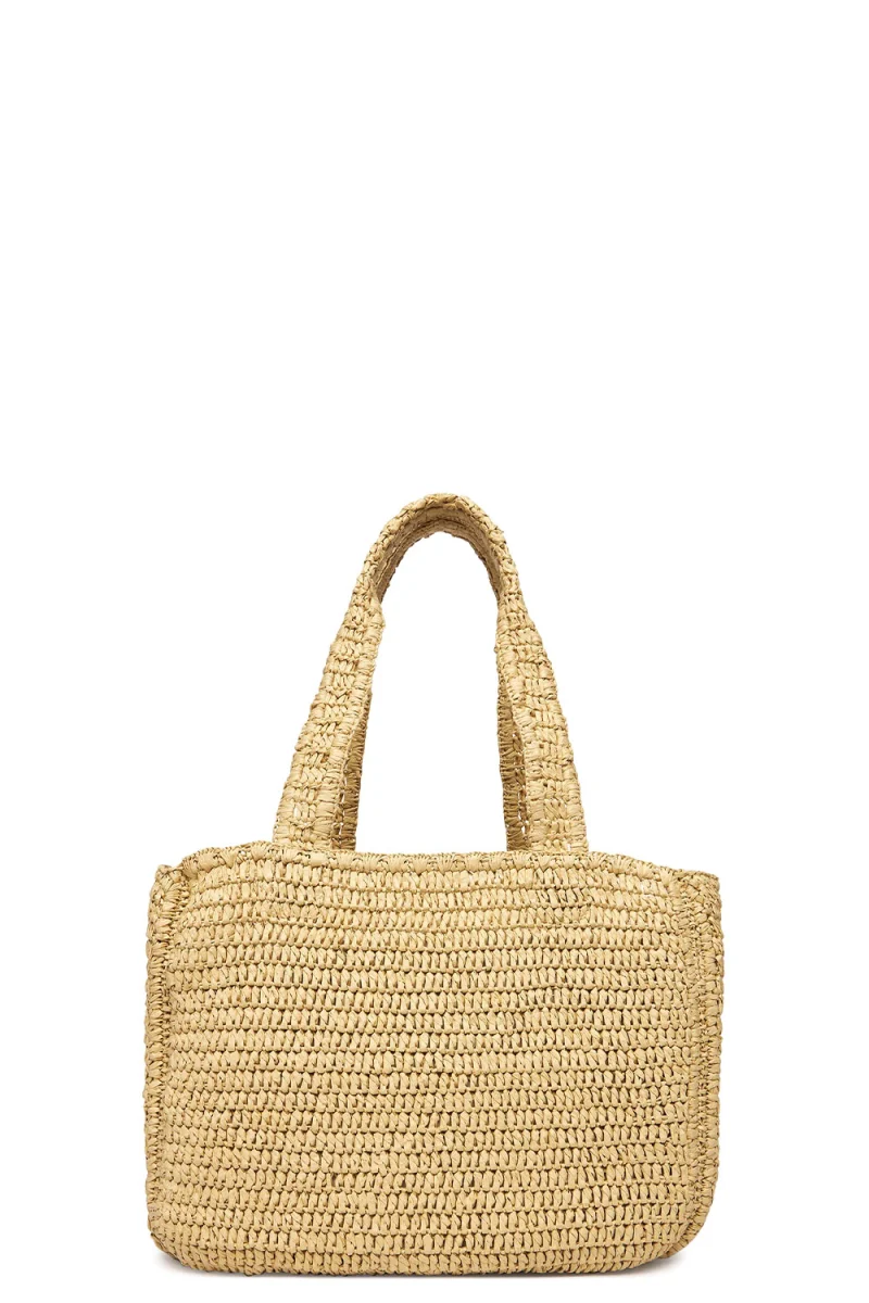 Чанта Bold Ck Raffia Medium Tote LV04F3447G 0EI natural raffia — снимка 2