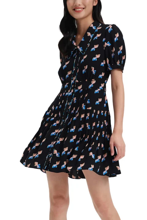 Dress DVF Darius Dress DVFDS1R044TSGBK twisted geo black